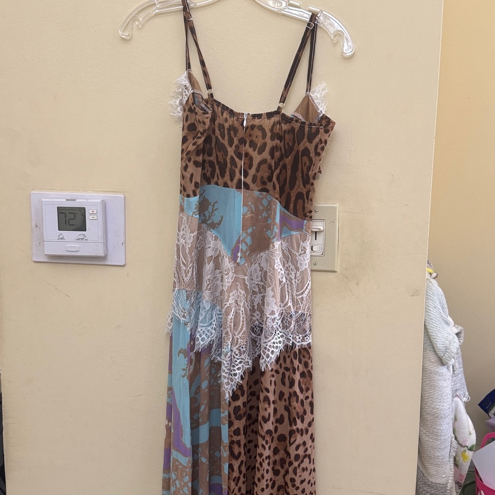 Leopard and Floral Lace Accent Skirt - Picture 3 of 12